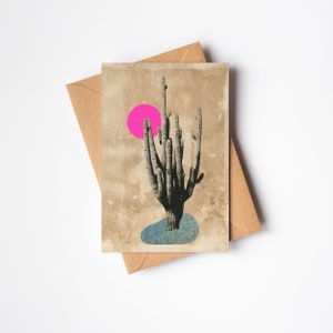 Carte cactus, carte de voeux botanique - Désert