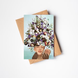 Carte fleurie pour petite amie, carte d'anniversaire pour elle - Floral Fashions III