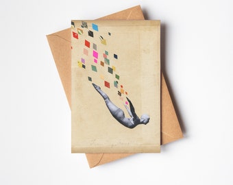 Diving Greetings Card - Swan