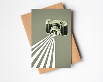 Camera Card, Blank Greeting Card for Photographer - Depth of Field