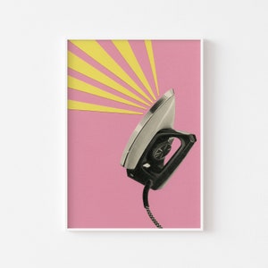 Laundry Room Art, Pop Art Poster, Mid Century Art - The Art of Ironing