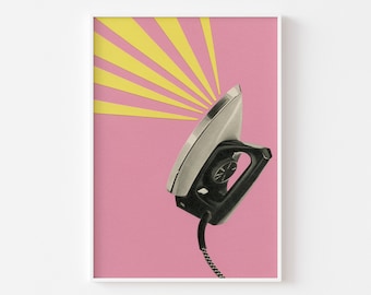 Laundry Room Art, Pop Art Poster, Mid Century Art - The Art of Ironing