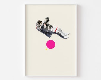 Astronaut Art, Space Decor, Teen Boy Gift, Space Gifts - Float