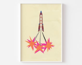 Rocket Print, Space Art - Rocket