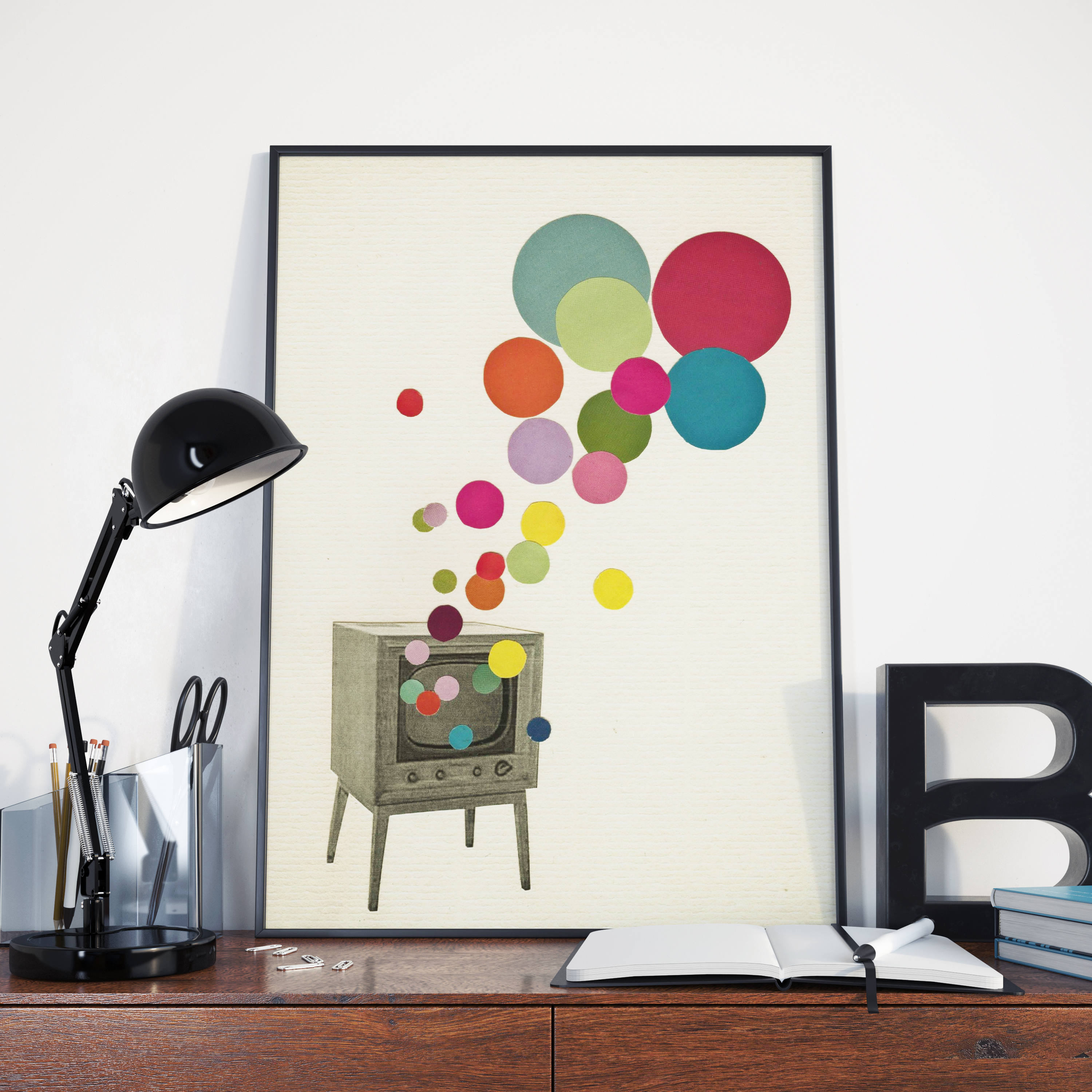 Television Print Retro Wall Art Pop Art Poster Collage Art Etsy UK