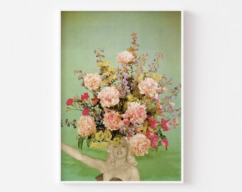Female Portrait Print, Surreal Wall Art - Floral Fashions II