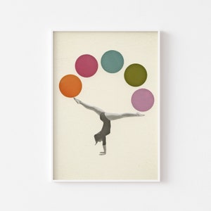 Gymnastics Print, Circus Art, Sports Art, Female Portrait - Gymnastics