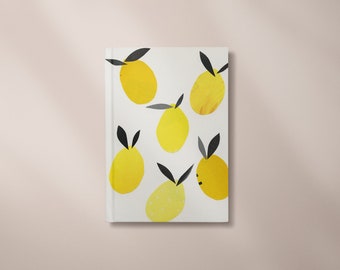 Lemon Hardback Notebook, Fruit Journal 5x7/A5/A4 - Lemons