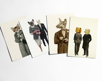 Animal Postcards, Affordable Art, Modern Stationery, Gift Ideas - Play it Cool