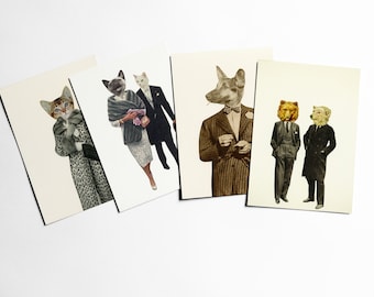 Animal Postcards, Affordable Art, Modern Stationery, Gift Ideas - Play it Cool