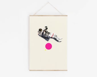 A5 Astronaut Print, Space Print, CLEARANCE SALE - Float