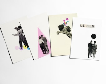 Cartes postales portrait avec enveloppes, oeuvre d'art abordable, papeterie moderne, idées cadeaux - Amour