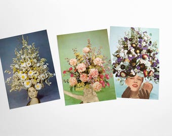 Flower Postcards, Modern Stationery, Gift Ideas - Floral Fashions