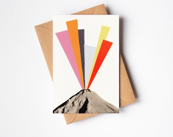 Volcano Greetings Card - Eruption