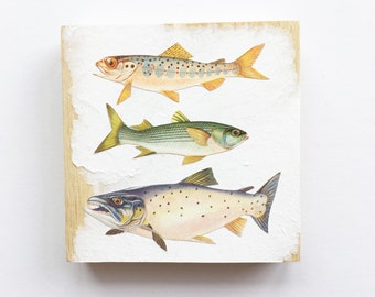 Wood Wall Decor, Fish Art, Fishing Gifts - Fish Tank