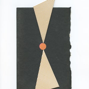 Original Geometric Assemblage Art on Vintage Book Cover - Overhang