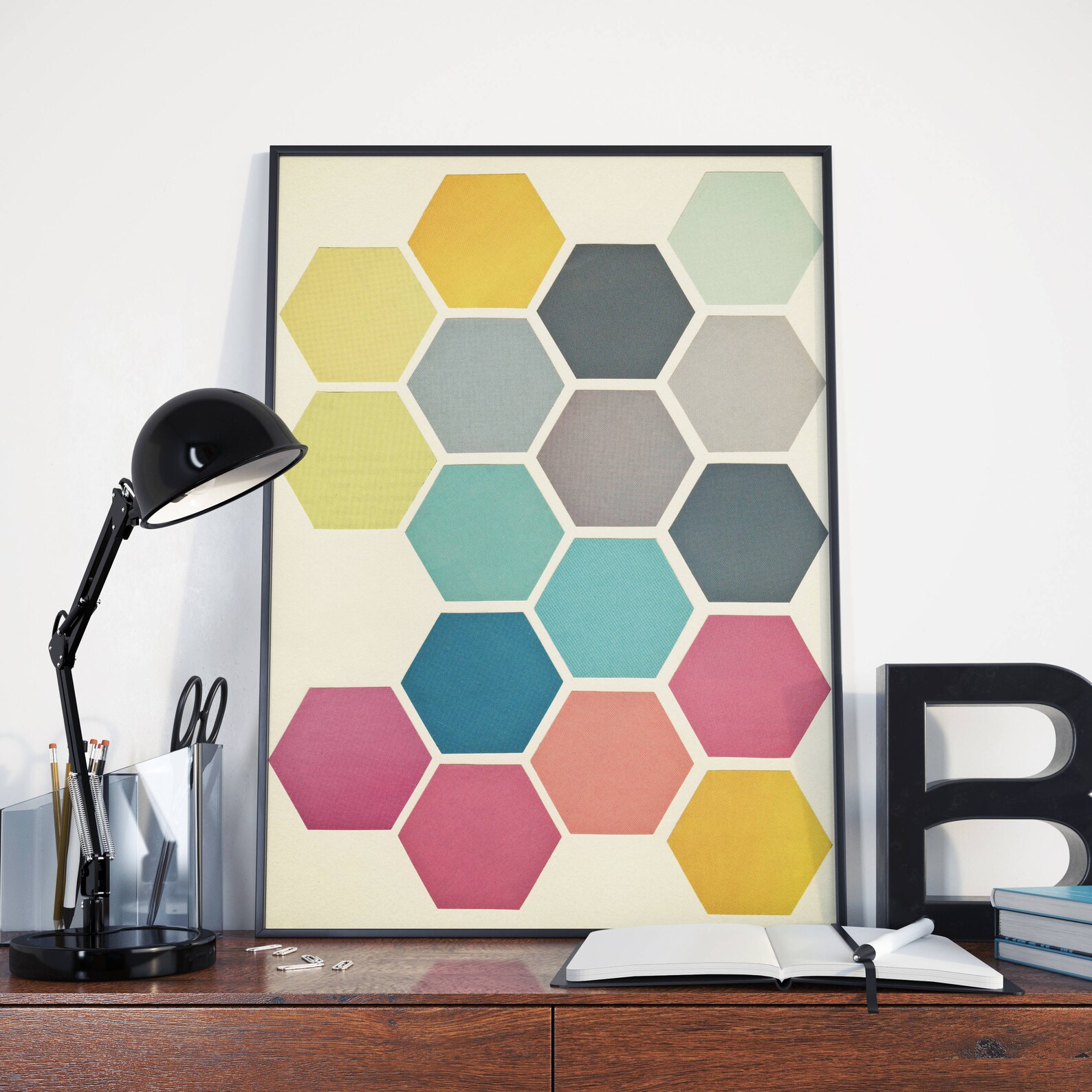 Honeycomb Wall Art Geometric Decor Colorful Wall Art - Etsy