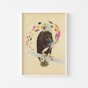 Eagle Art Print, Geometric Bird Wall Art - The Eagle Has Landed