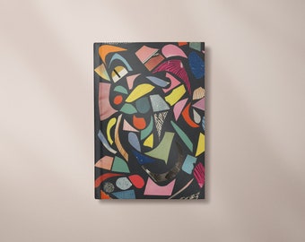 Abstract Hardback Notebook 5x7/A5/A4 - Black Terrazzo