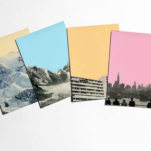 Postkarten Set, Moderne Briefpapier, Stocking Stuffer, Geschenk Ideen - Farbige Himmel