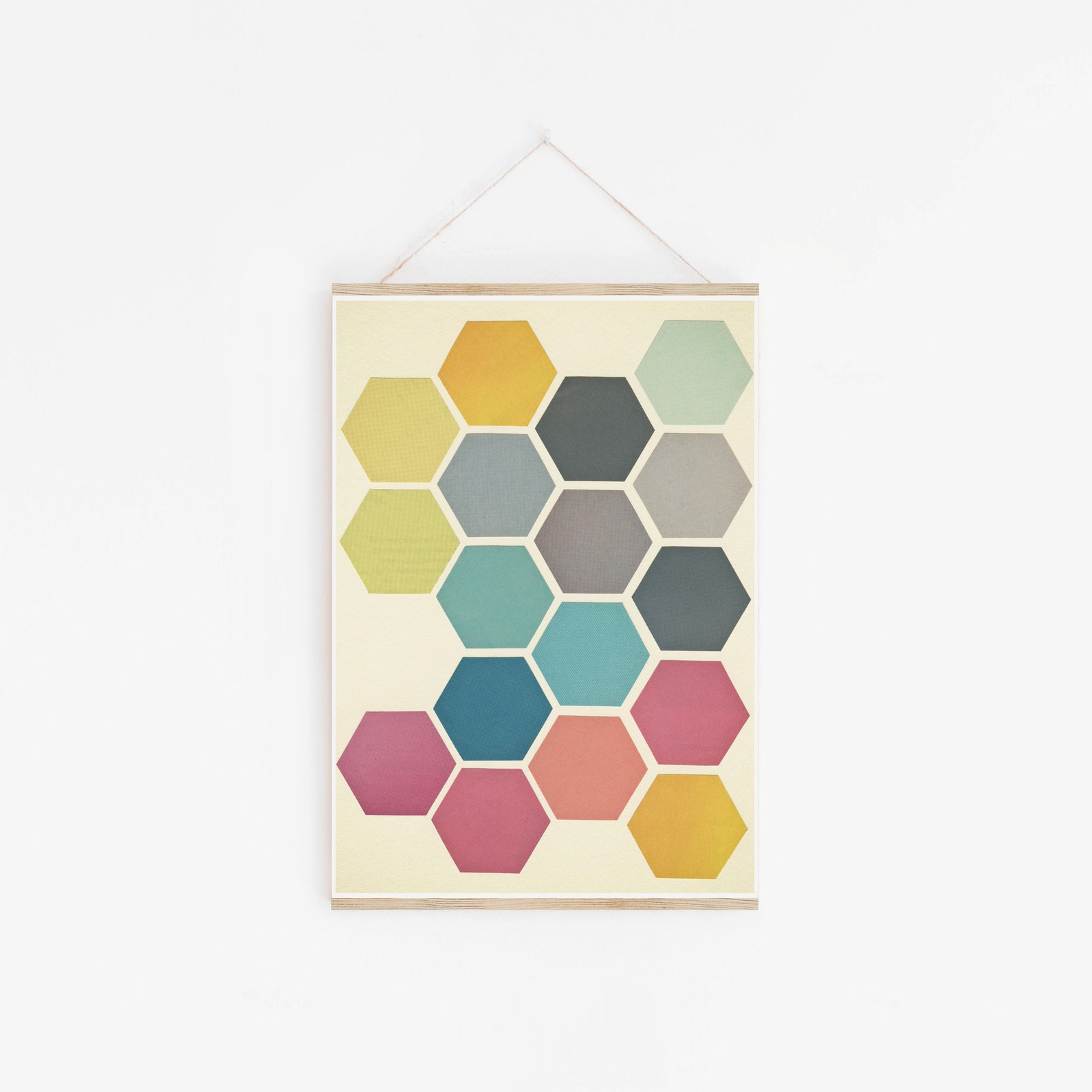 Honeycomb Wall Art Geometric Decor Colorful wall Art | Etsy