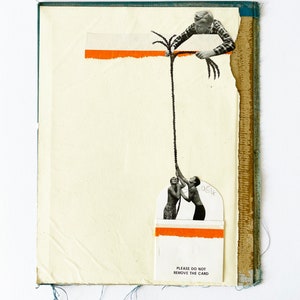 Original Collage on Vintage Book Cover, Paper Anniversary Gift Sinkhole image 2