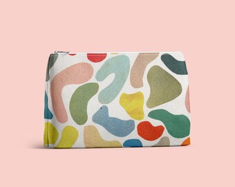 Wash Bag, Abstract Cosmetics Pouch - Organic