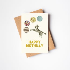 Tarjeta de feliz cumpleaños para perro para niños - Juegos de pelota