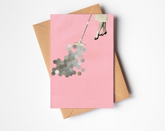 Portrait Greeting Card - Picking Up the Pieces