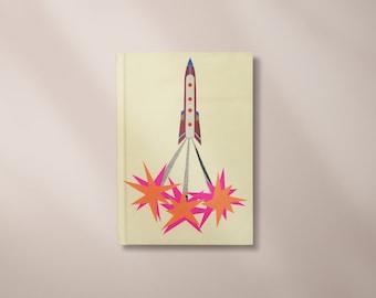 Space Hardback Notebook 5x7/A5/A4 - Rocket