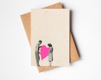 Carte coeur d'amour pour la Saint-Valentin ou un anniversaire - Bon coeur