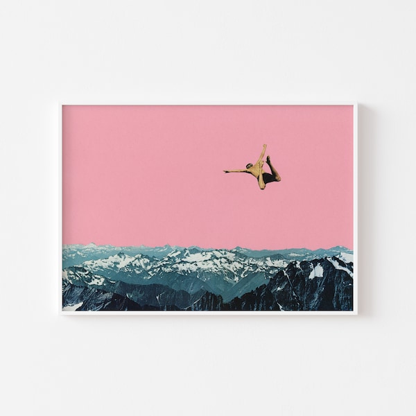 Pink and Blue Mountain Art - Higher Than Mountains