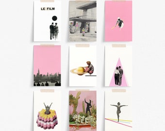 Art Postcard Set of 9, Affordable Art, Aesthetic Prints, Modern Stationery, Gift Ideas