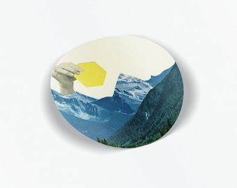 Mountain Vinyl Sticker, Art Sticker, Device Decal - Moving Mountains