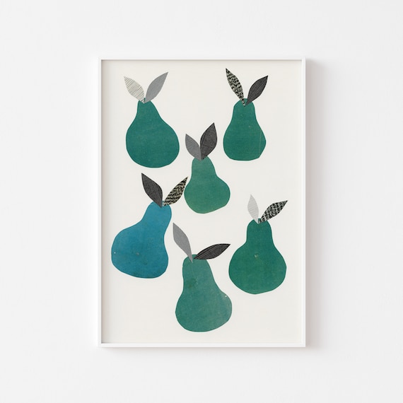 Pear Print, Kitchen Wall Decor, Gift for Foodie - Pears