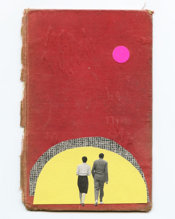 Original Collage Art on Book Cover - Together