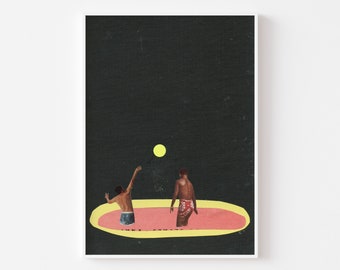 Stampa piscina, ritratto maschile - Giochi in piscina