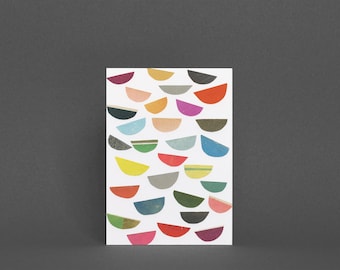 Colourful Abstract Card, Blank Greetings Card - Falling Petals