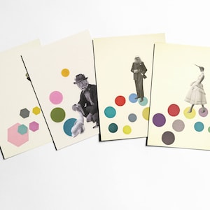 Set di cartoline con animali, cancelleria moderna, arte antropomorfa - Persone animali