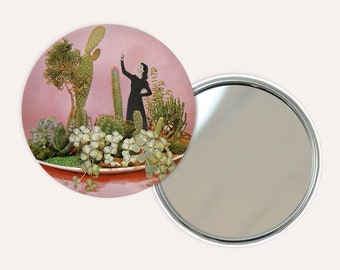 Cactus Pocket Mirror 76mm / 3 inches - The Wonders of Cactus Island