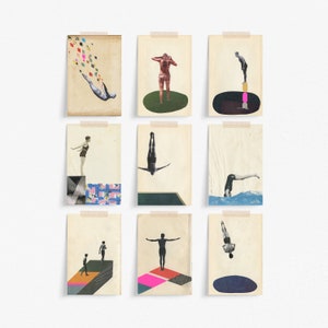 Set di 9 cartoline di nuoto - Tuffati