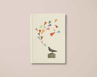 Bird Hardback Notebook 5x7/A5/A4 - Pigeon Radio