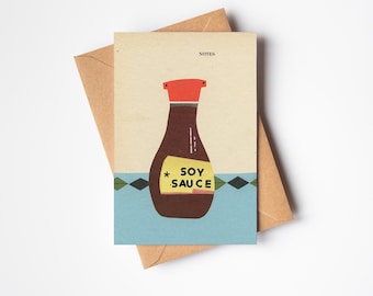 Soy Sauce Greeting Card for Sushi Lover
