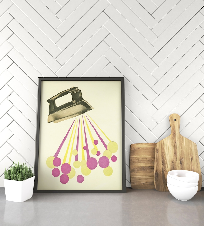 Laundry Room Art Pop Art Poster Mid Century Modern Steamy | Etsy
