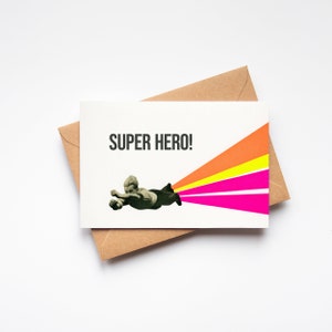 Cartão de felicitações do Dia dos Pais - Super Herói