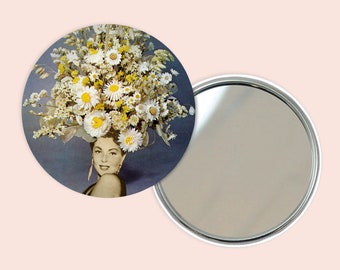 Flower Portrait Pocket Mirror 76mm / 3 inches - Floral Fashions