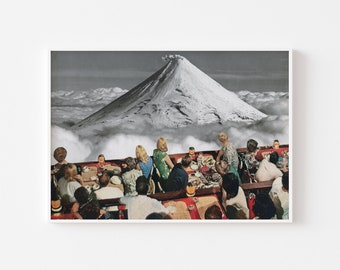 Collage Art Print, Volcano Wall Art - Prime Location