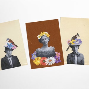 Blumen Vogel Postkarten, viktorianische Porträts - Victorian Belles