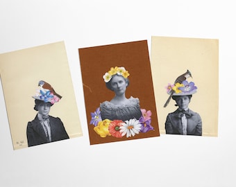 Floral Bird Postcards, Victorian Portraits - Victorian Belles