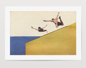 Summer Diving Print for Beach Lovers, A4 Sale Print - Over the Edge